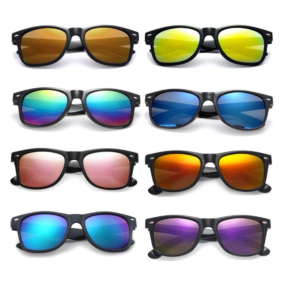 Retro Classic Sunglasses with UV Mirror Multicolor Lenses & Microfiber Bag 🆕